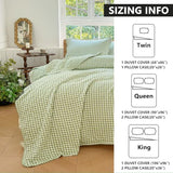 Sage Green Gingham Twin Quilt Set, Soft Pre-washed Microfiber Green Plaid Twin Bedspread, Lightweight Checked Summer Quilt, Grid Bedding Coverlets for All Seasons (Includes 1 Quilt, 1 Pillow Sham) NSNLGSGC