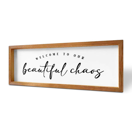 Welcome Home Sign Rustic Country Family Sign Welcome Sign for Front Door Decorative Wooden Framed Sign Housewarming Gifts Farmhouse Wall Decor Home Entryway Living Room Bedroom Kitchen Decoration ENGVZ