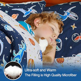 A Nice Night 5pc Glow in The Dark Kids Comforter Set,Dinosaur Galaxy Printed, Space Bedding Set Twin Size for Boys Girls Teen A Nice Night