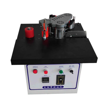 Woodworking Edge Banding Machine, 110V 1200W 1000ML 2-6M/Min Self Cutting Double Gluing Edge Machine Portable Double-sided Coating Curve Straight line for Decoration Industry - WoodArtSupply