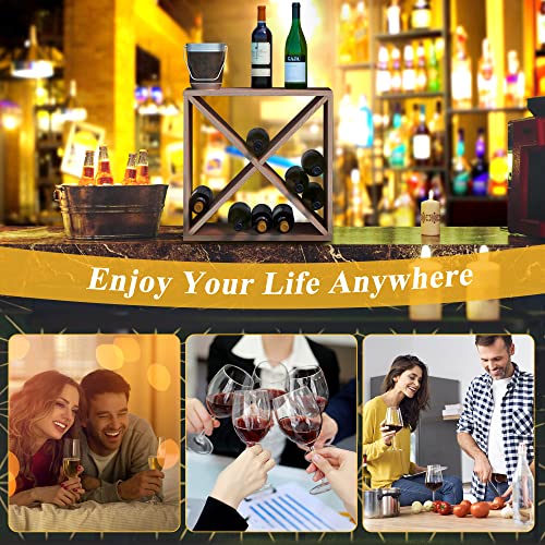 JAXPETY 24 Bottle Wine Rack Holder Compact Cellar Cube Bar Storage Kitchen Decor Wood Display Home,Natural JAXPETY