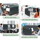 BXI Foldable Felt Desk Divider, 16.5 x 86 Inches Non-Tip Privacy Panel Partition, Versatile Cubicle Shield with Clips for Hanging Notes & Items, Acoustic Table Screen for Office Home Classroom BXI