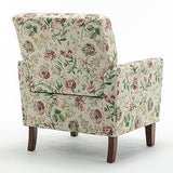 Container Furniture Direct Contemporary Accent Arm Chair with Birch Wood Frame and Velvet Upholstery, Armchair for Office and Living Room Decor, Removable Cushions, 04 Printed Fabric Container Furniture Direct