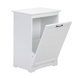 Sardoxx Wooden Tilt Out Trash Cabinet Kitchen Trash Can Rack Garbage Recycling Bucket Kitchen Cabinet, Hidden Garbage Cabinet with Angle Adjustable Door, Holds 13 Gallons, White Sardoxx