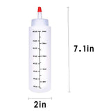 Baaxxango 12 Pack 8oz/240ml Plastic Squeeze Bottles,Scale Plastic Squirt Bottle,Polyethylene Durable Plastic with Red Tip Cap and Black Scale for Ketchup,Sauces,Syrup,Dressings,BBQ,Crafts and More Baaxxango