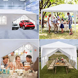 Outdoor Party Tent - Wedding & Birthday Event Tent with Removable Sidewalls & Transparent Windows (10'x20'/4 Sidewalls White) LBLWJD