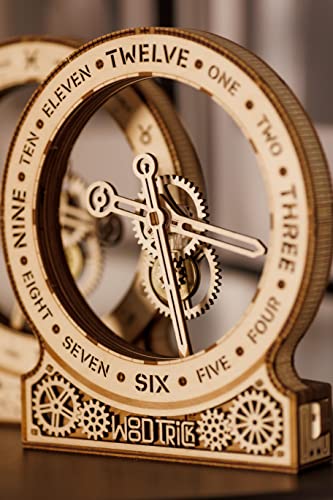 Wood Trick Modern Kinetic Clock 3D Wooden Puzzles for Adults and Kids to Build - Magic Mechanism Aesthetic Design - Model Kits for Adults - Engineering DIY Wooden Models for Adults to Build Wood Trick