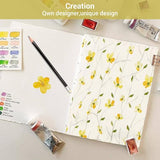 Softan Yellow Floral Bed Sheets Full Flower Printed Sheets - Patterned Microfiber Fitted Sheets Full with 15" Deep Pocket & Non-Slip Straps, Cute Flower Sheets & Pillowcase Set Softan