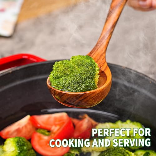 Wooden Spoons for Cooking, Acacia Wood Cooking Utensils Set – 11 Piece Wooden Kitchen Tools with Holder, Spoon Rest, Nonstick Cookware Safe by HOWHONG HOWHONG