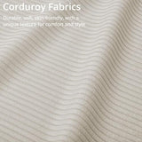 LIKIMIO 91.1" Modern L-Shaped Sectional Sofa for Living Room, 3-Seater Comfy Couch with Deep Seat and Movable Ottoman, Corduroy Upholstered Modular Sofa, Beige LIKIMIO