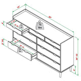 Walker Edison Blythe Mid-Century Modern Tray-Top Solid Wood 9-Drawer Dresser, 60 Inch, Black Walker Edison