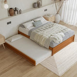 AFI, Barcelona Full Panel Platform Bed with Twin Trundle, Light Toffee AFI