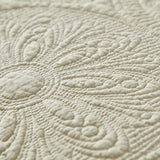 Brandream Luxury Quilt Bedding Set Queen Size Quilt Set Cotton Beige 3 Piece Medallion Matelasse Coverlet Set Brandream