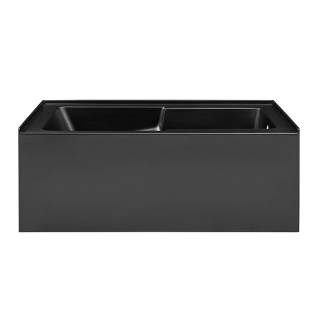 Voltaire 60 in. x 32 in. Acrylic Matte Black, Skirted Alcove, Integral, Right-Hand Drain, Apron Bathtub Swiss Madison