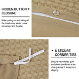 PHF 100% Cotton Waffle Duvet Cover Full, Ultra Soft Skin-Friendly Duvet Cover Set for All Season, Luxury Decorative Textured Comforter Cover with Pillow Shams Bedding Collection, 80"x90", Khaki PHF
