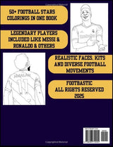 +50 Football Players Colouring Book: World soccer stars to color for kids 6 to 12 years old Majosta
