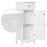 Yaheetech White Bathroom Storage Cabinet with Drawer and Shutter Door - Versatile Organizer Unit for Any Room Yaheetech