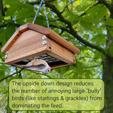 Premium Upside Down Bird Suet Feeder for Woodpeckers | Weather Resistant Cedar Wood, Durable Hardware, Long Lasting Hanging Wild Bird Feeder | Made ONWRD
