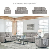 Signature Design by Ashley Barnsana Minimalist Power Reclining Loveseat with Console and USB Charging Ports, Light Gray Signature Design by Ashley