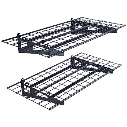 VEVOR 2 x 4 ft Garage Shelving Wall Mounted, 2 Pack Heavy Duty Garage Wall Shelves 500lbs Capacity, Garage Storage Rack Floating Shelves for Shop, Shed, Garage Storage