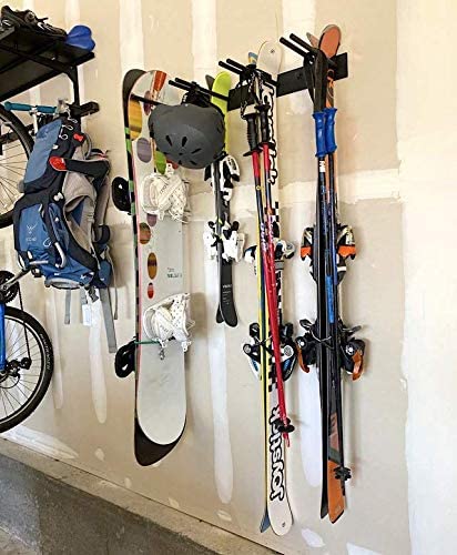 StoreYourBoard Ski Wall Storage Rack – Ski Rack Wall Mount Holds 8 Pairs, Heavy-Duty Steel Ski Holders for Wall, Space-Saving Ski Rack for Garage & Home, Holds Up to 200 lbs StoreYourBoard