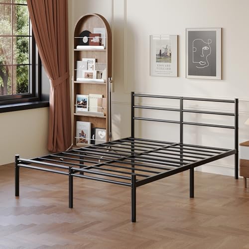 Yicensen King Size Bed Frame with Headboard and Footboard, 14 Inch Metal Platform King Bed Frame with Steel Slat Support, No Box Spring Needed, Noise Free, Easy Assembly, Black Yicensen