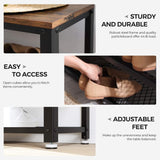 VASAGLE, 3-Tier Shoe Rack, Shelf Storage Bench with Metal Mesh Shelves and Seat, Free Standing Shoe Organizer for Entryway, 11.8 x 28.7 x 17.7 Inches, Rustic Brown and Black ULBS73X VASAGLE