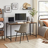 VASAGLE Computer Desk, Gaming Desk, Home Office Desk, for Small Spaces, 23.6 x 55.1 x 29.5 Inches, Industrial Style, Metal Frame, Rustic Brown and Black ULWD043B01 VASAGLE