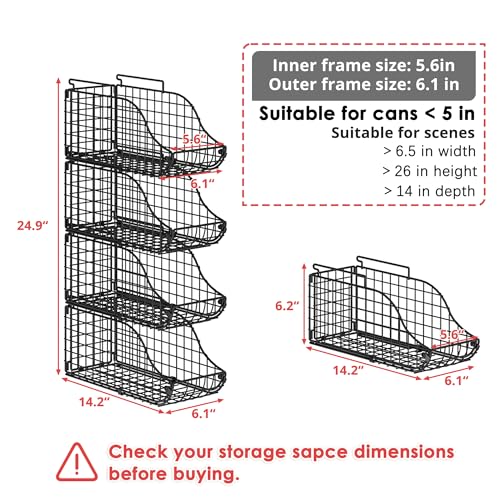 8-Pack Can Organizer for Pantry, Stackable Cabinet Food Shelves for Fridge, Wire Cupboard Storage, Holds up to 72 Beers,Small Metal Bin for Drink Beverage Egg Gillas, Rack for Kitchen Countertops RV Sonyabecca