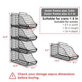 8-Pack Can Organizer for Pantry, Stackable Cabinet Food Shelves for Fridge, Wire Cupboard Storage, Holds up to 72 Beers,Small Metal Bin for Drink Beverage Egg Gillas, Rack for Kitchen Countertops RV Sonyabecca