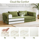 KozyNutria 81" Convertible Sofa Bed with Storage Pockets, 5-in-1 High Density Foam Boneless Couch, Corduroy Folding Futon Sleeper Sofa for Living Room Bedroom Apartment, No Assembly Required, Green KozyNutria