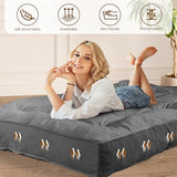 Bliss Homey 8" Futon Mattress Full Size 54" x 80", Extra Thick Floor Futon Mattress Comfy Sleeping Mat, Foldable Velvet Futon Sofa Bed for Camping, Guest, Dorm, Drak Gray(Frame Not Included) Bliss Homey