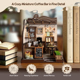 Soothee DIY Miniature Kit - 3D Puzzles for Adults & Teens, Book Nooks and Model Building Kits for Bookshelf Decor, Relaxing Craft & Unique Gift for Craft Lovers (Country Cafe)