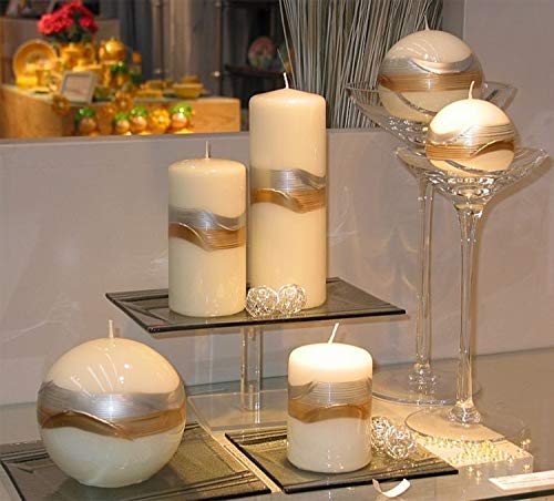 MILIVIXAY 4pcs Plastic Candle Molds - Including Pillar, Cylinder, Rectangle and Sphere Molds for Beeswax