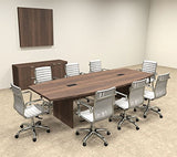 Modern Boat Shaped 10' Feet Conference Table, OF-CON-C59 Walnut UTM Furniture