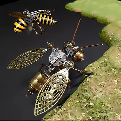 Mechanical Metal DIY 3D Bumblebee Model Kits Puzzle for Adults Insect Brass Puzzle Steampunk Electric Mechanical, Assembly DIY Gift Craft Hobby for Men (Bumblebee) NUOSHANZS