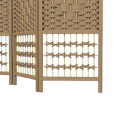 HOMCOM 6 Panel Room Divider, Folding Privacy Screen, 5.6' Room Separator, Wave Fiber Freestanding Partition Wall Divider, Natural HOMCOM