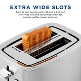 GE 2 Slice Stainless Steel Toaster, Extra Wide Slots for Toasting Bagels, Breads, Waffles & More, 7 Adjustable Shade Settings, Removable Crumb Tray, Countertop Kitchen Essentials, 850 Watts GE