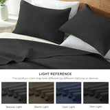 WURUIBO King/Cal King Quilt Set Black,Ultrasonic Embossed Bedspread, Lightweight Microfiber Coverlet, Modern Thin Bedding Set for All Season, 3 Piece(1 Quilt,2 Pillow Shams) WURUIBO