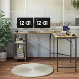 CubiCubi L Shaped Desk, 59.1 Inch Reversible Corner Desk with Storage Shelves, Home Office Desk for Writing Gaming Study, Rustic Brown CubiCubi