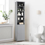 WATERJOY 72'' Grey Tall Storage Cabinet with Adjustable Shelves and Soft-Close Door WATERJOY