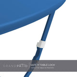 Grand Patio Premium Frame Patio Bistro Set, Folding Outdoor Patio Furniture Sets, 3 Piece Patio Set of Folding Patio Table and Chairs, Peacock Blue Grand patio