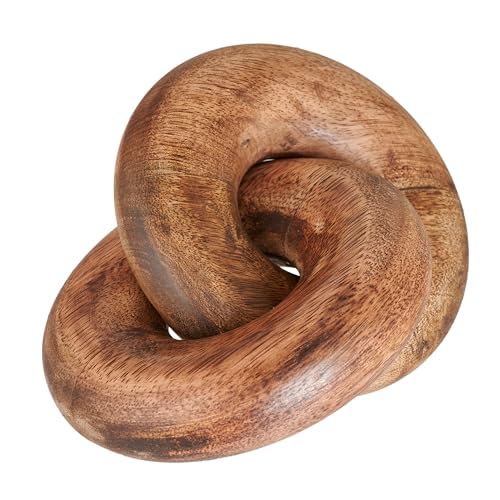 Eximious India 2 Knot Coffee Table Decor Home Decor Console Table Decor Items Book Shelf Decor Accents Living Room Wood Knot Decor Chain Link Decor (Burnt Wood)