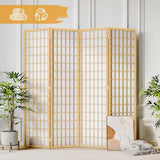 JOSTYLE Room Divider Wall 4 Panel, Folding Privacy Screen for Room Separation, Shoji Screen Japanese Style Room Divider, 5.9 Ft, Natural JOSTYLE