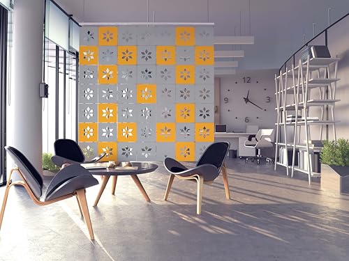 Felt Fiber Surface High Density Polyester Fiber Board 11"x11" Hanging Room Divider Panel Cut Room Partition Home Decoratio (12 Pcs) (Oatmeal) OSHIYINN