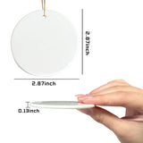 Sublimation Ceramic Ornaments, Round Porcelain Discs, Bulk Blanks for DIY Heat Press, Personalized Xmas Tree Ornament, White (4, Round) WTQR