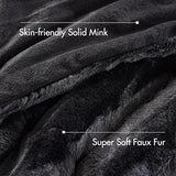 Madison Park Faux Fur Reversible Comforter Set, Down Alternative Filling, Modern Quilted Bedding with Matching Shams, King/California King, Black Madison Park