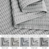 WDCOZY Grey Pick Stitch Twin Size Quilt Set, Striped Channel Lightweight Soft All Season Bedspread, Bamboo Linen Like Textured Coverlet, Farmhouse Country Rustic Bedding, Thin Comforter WDCOZY