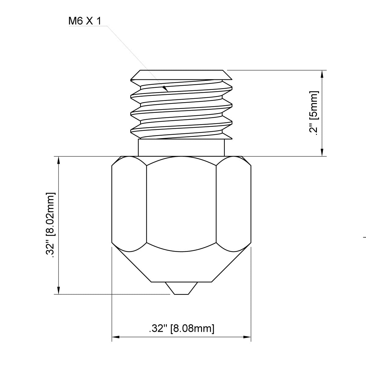 DUROZZLE Diamond PCD Tip MK8 Nozzle 0.4mm for Ender 3, CR-10, Elegoo Neptune 3, Sovol SV06 3D Printer and More, Hardened High Precision (MK8, 0.4mm) - WoodArtSupply