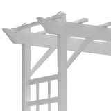 Dura-Trel Providence Arbor, 64 by 85 Inch PVC Patio Garden Arch, Outdoor Lattice Frame Decoration or Trellis for Climbing Plants, White DuraTrel